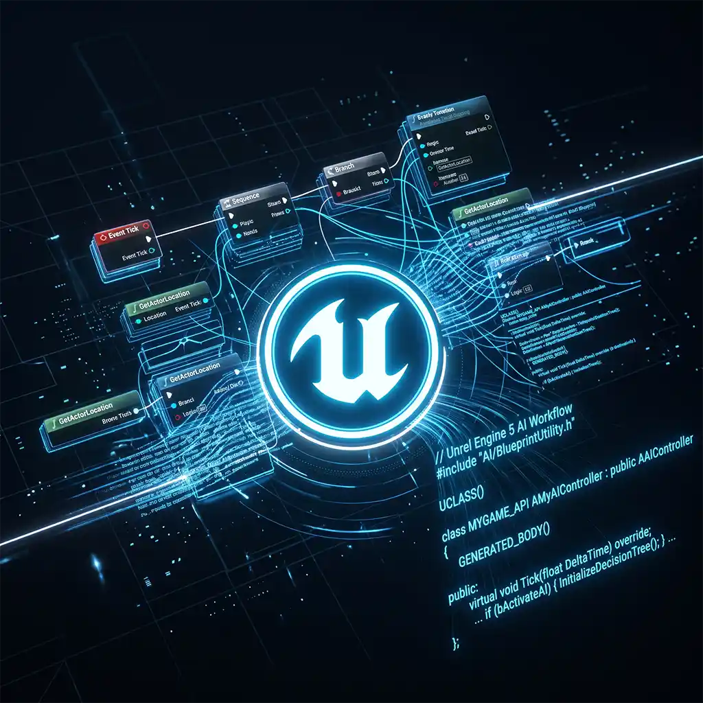 Step-by-step pipeline on how to give a UE5 project to AI using blueprint export workflows