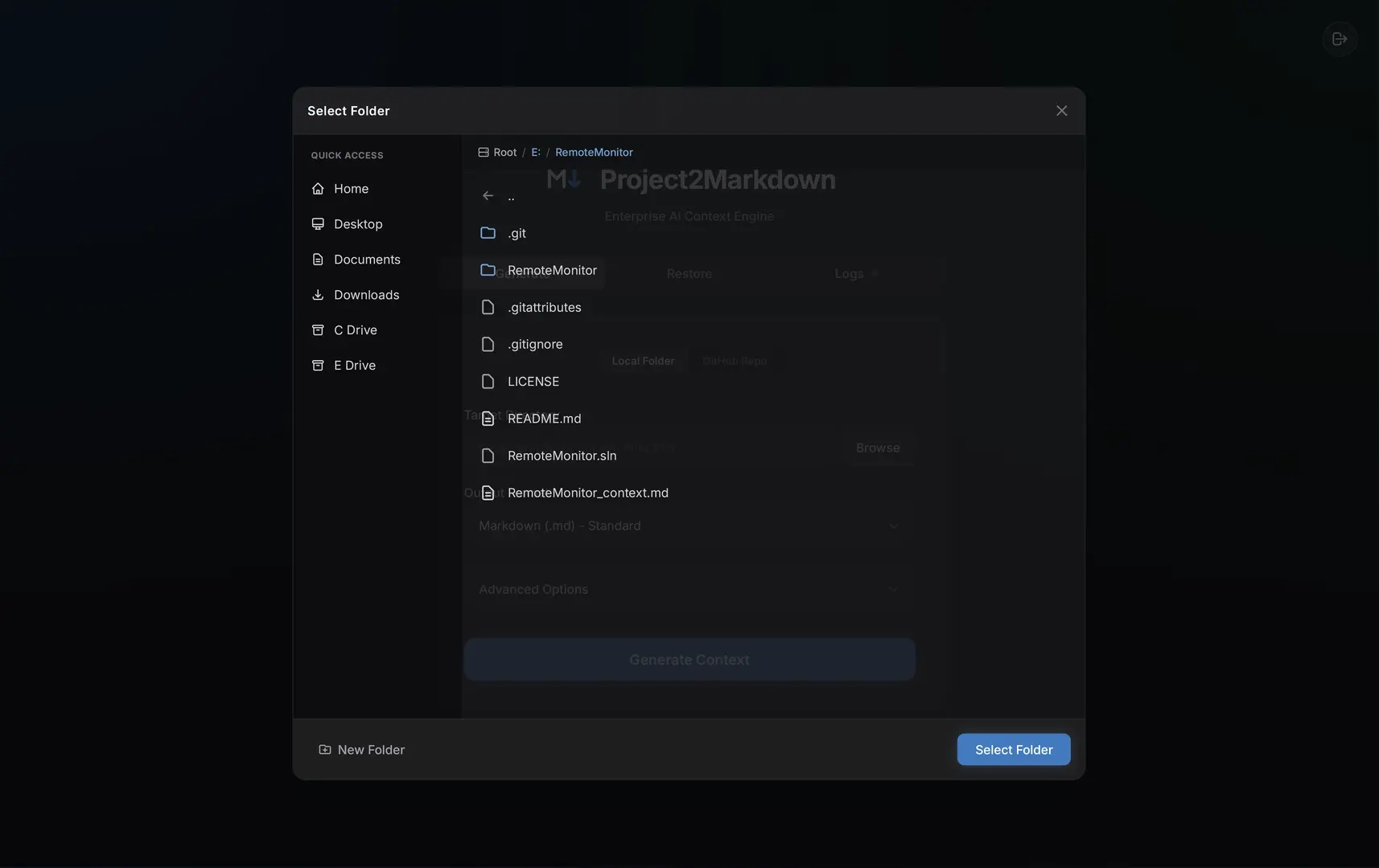 Project2Markdown File Browser View